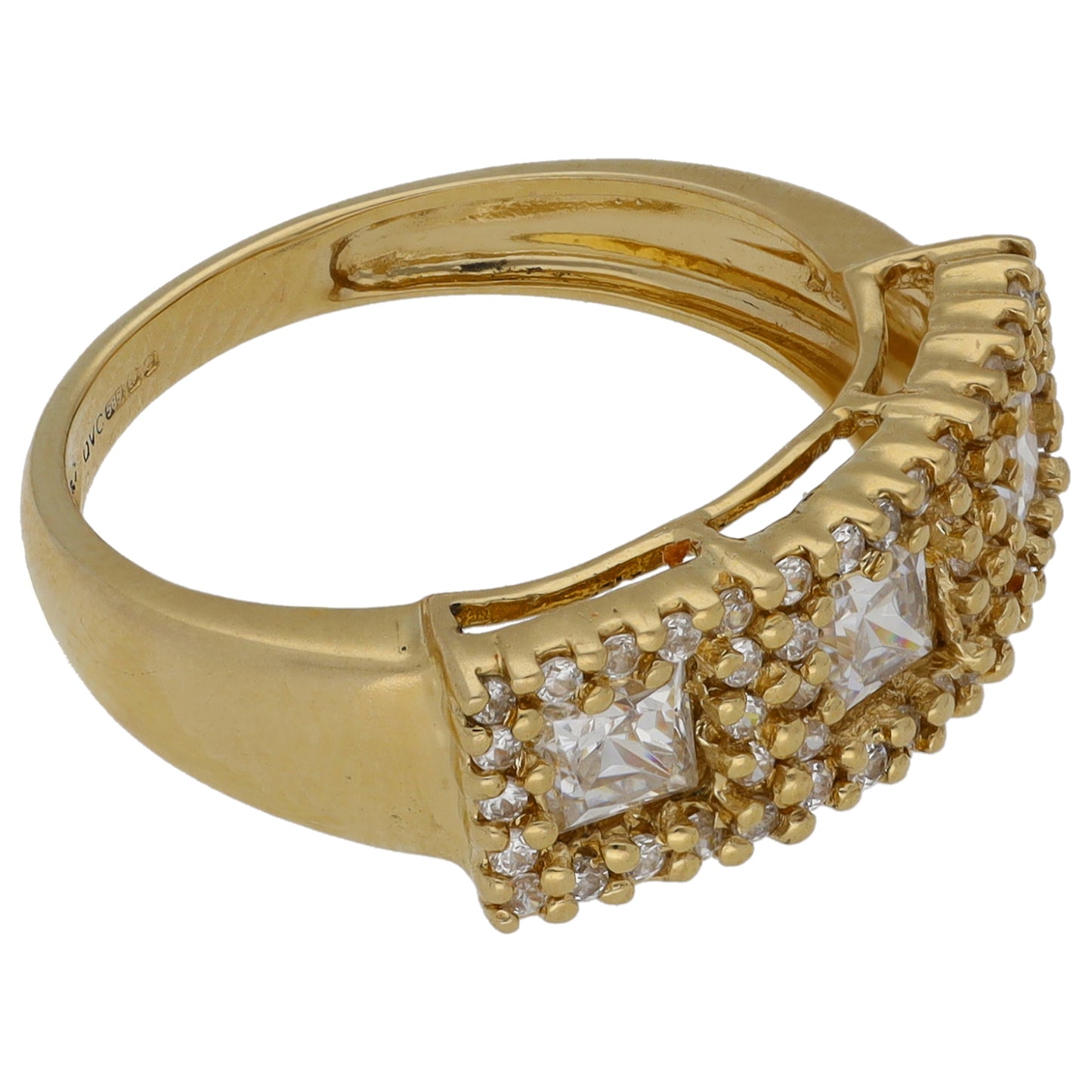 14ct Gold Cubic Zirconia Dress/Cocktail Ring Size K