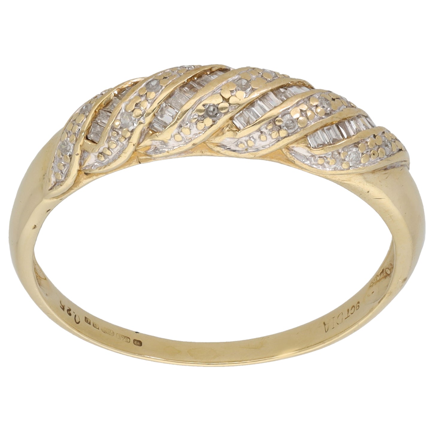 9ct Gold 0.25ct Diamond Dress/Cocktail Ring Size Y