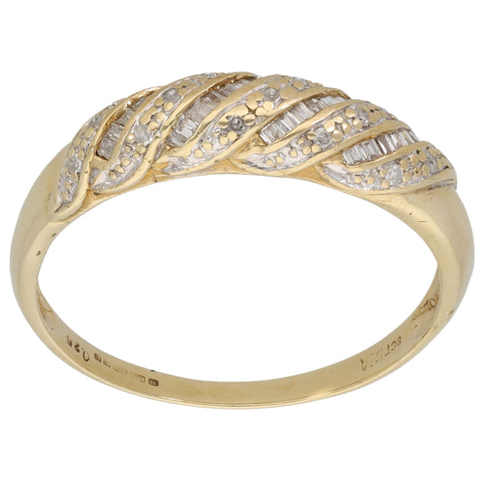 9ct Gold 0.25ct Diamond Dress/Cocktail Ring Size Y