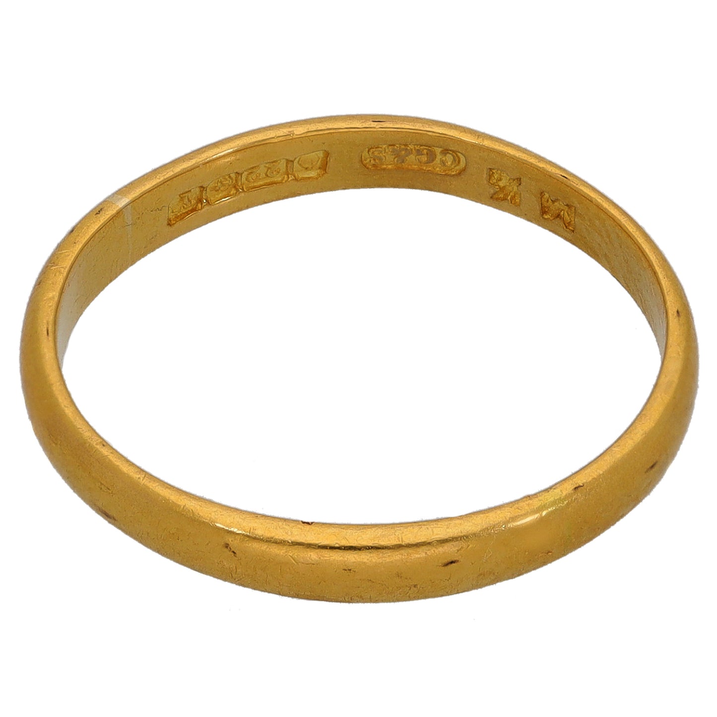 22ct Gold Plain Wedding Ring Size O