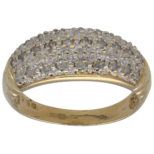 9ct Gold 0.50ct Diamond Dress/Cocktail Ring Size P