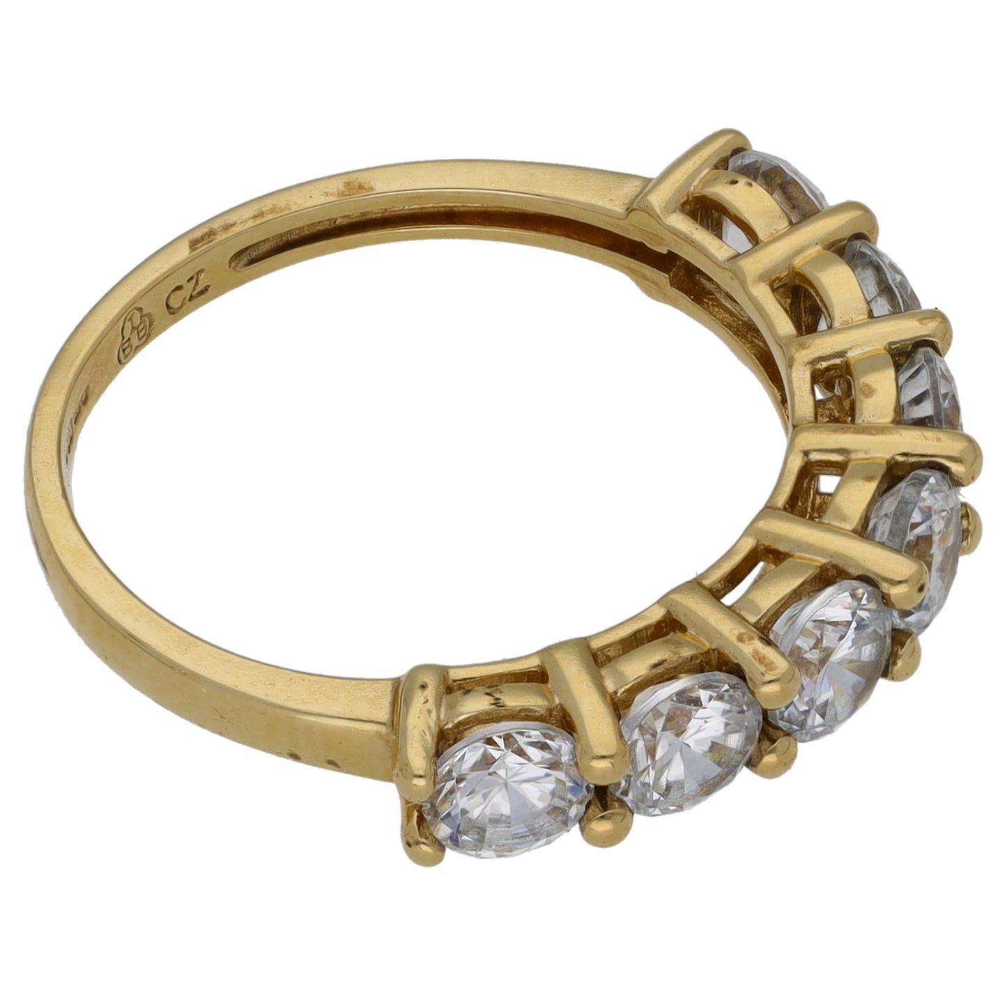 9ct Gold Cubic Zirconia Half Eternity Ring Size M