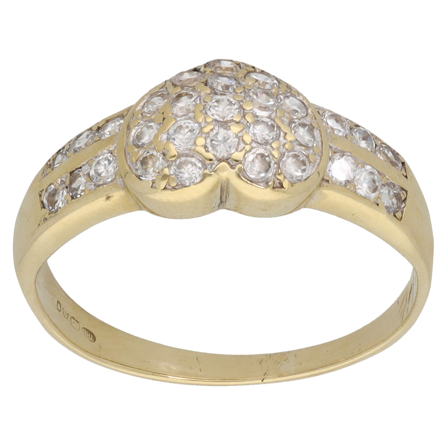 9ct Gold Cubic Zirconia Dress/Cocktail Ring Size N