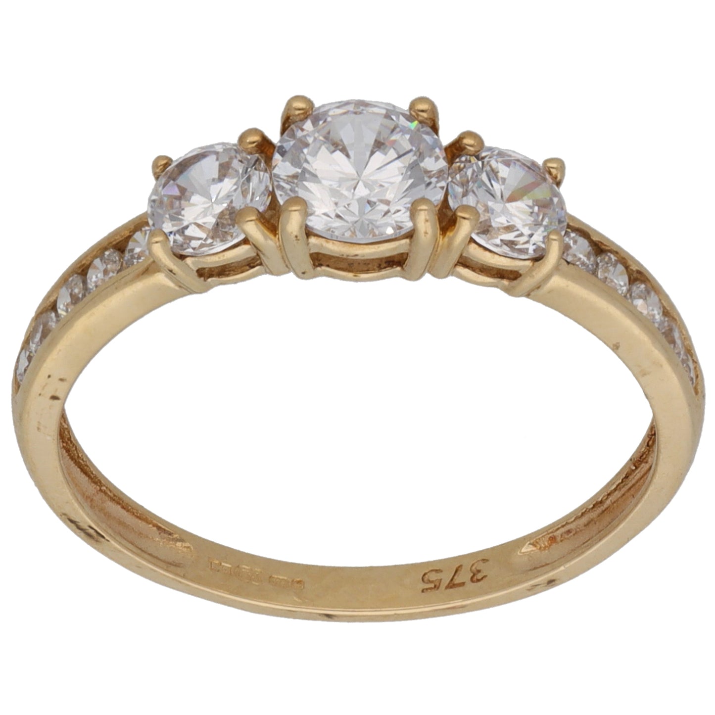 9ct Gold Cubic Zirconia Dress/Cocktail Ring Size N