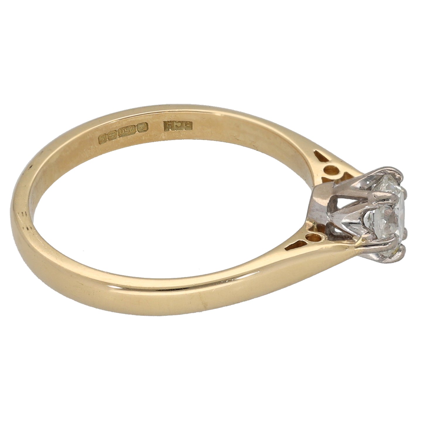 9ct Gold 0.49ct Diamond Solitaire Ring Size M