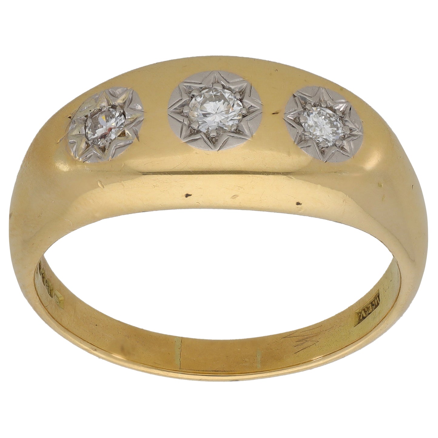 18ct Gold 0.30ct Diamond Three Stone Ring Size W