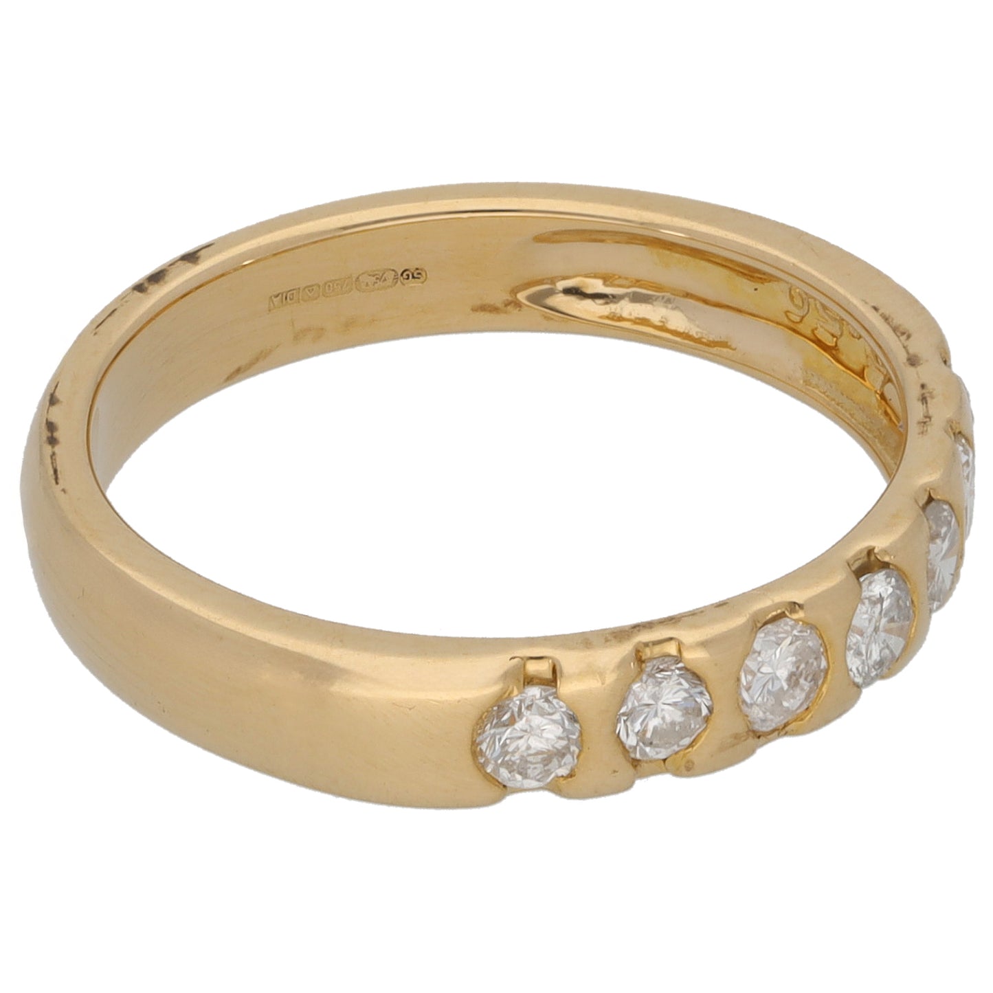 18ct Gold 0.50ct Diamond Half Eternity Ring Size O