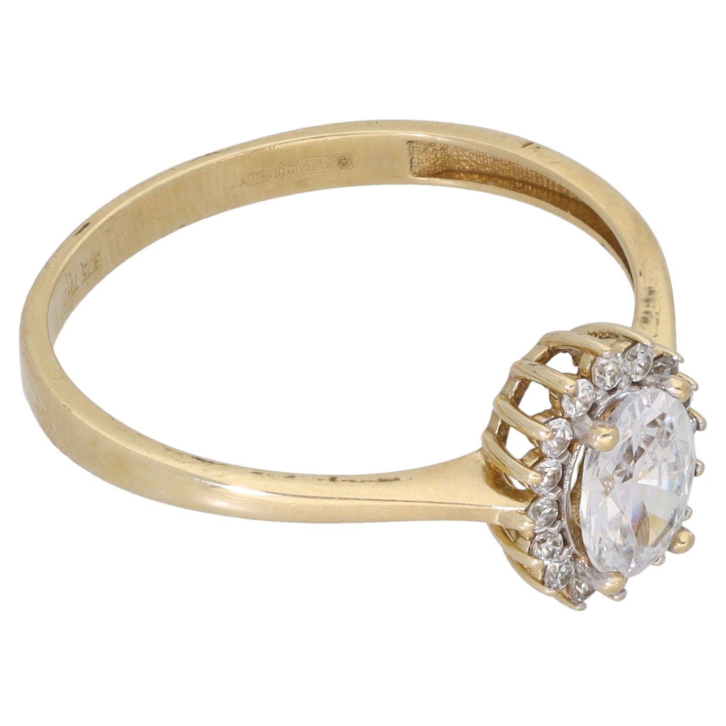 9ct Gold Cubic Zirconia Cluster Ring Size S