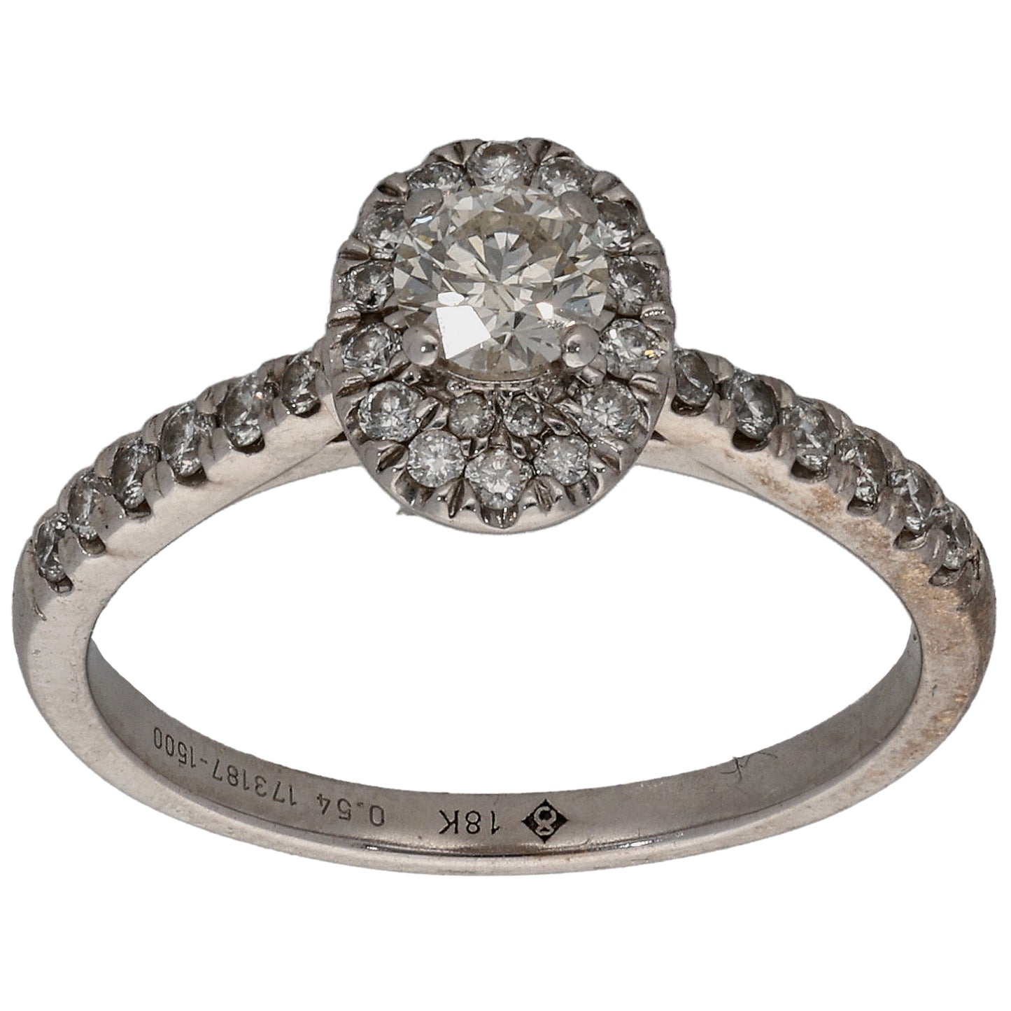 18ct White Gold 0.54ct Diamond Dress/Cocktail Ring Size L