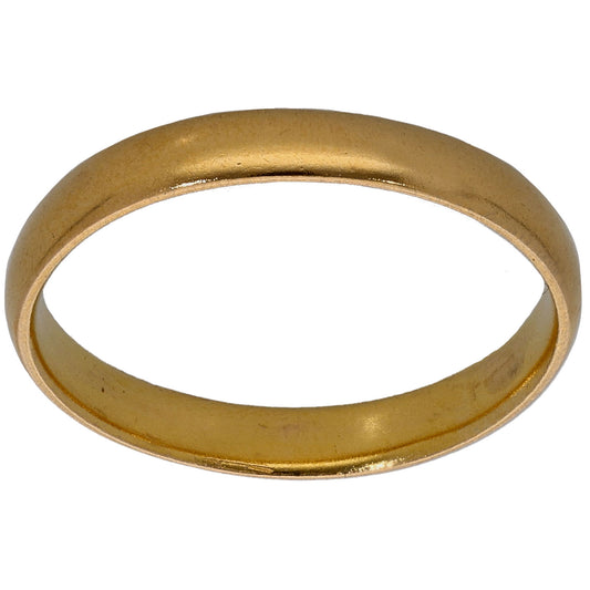 22ct Gold Plain Wedding Ring Size L