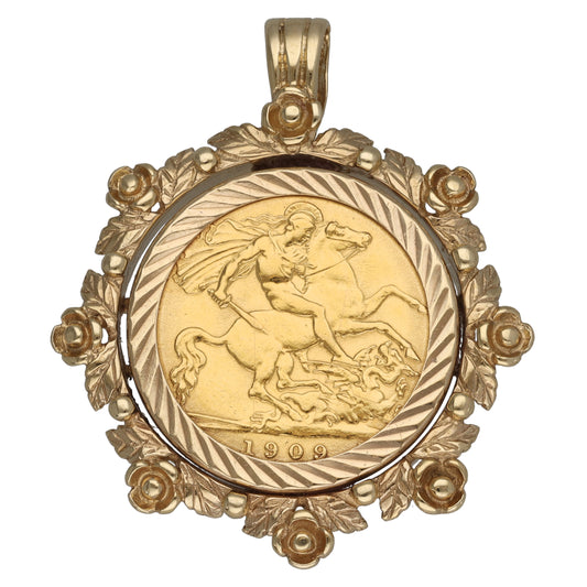 9ct Gold Half Sovereign Coin Pendant