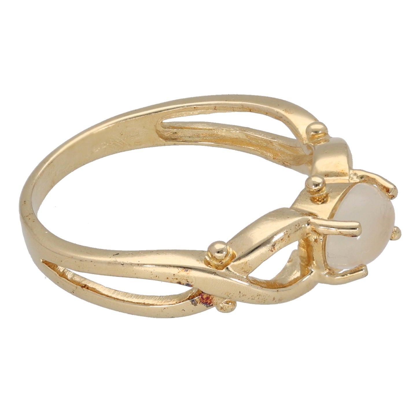 9ct Gold Quartz Single Stone Ring Size N