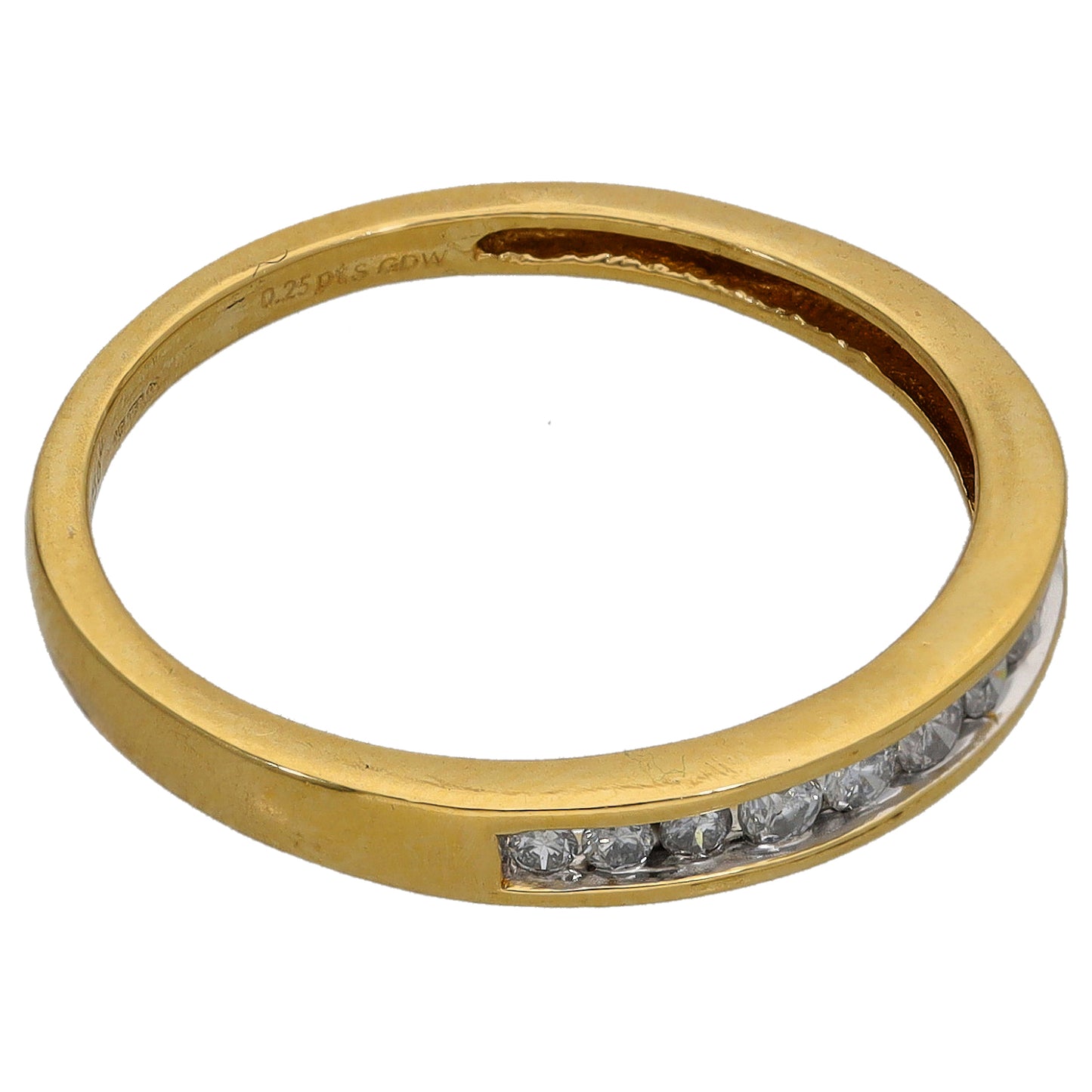 18ct Gold 0.25ct Diamond Half Eternity Ring Size Q