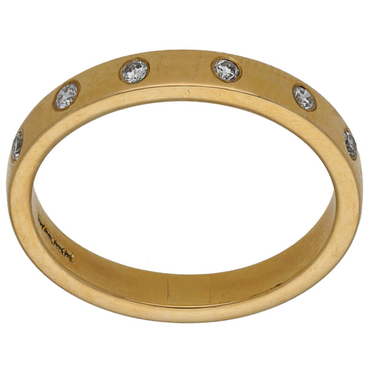 9ct Gold 0.18ct Diamond Half Eternity Ring Size O