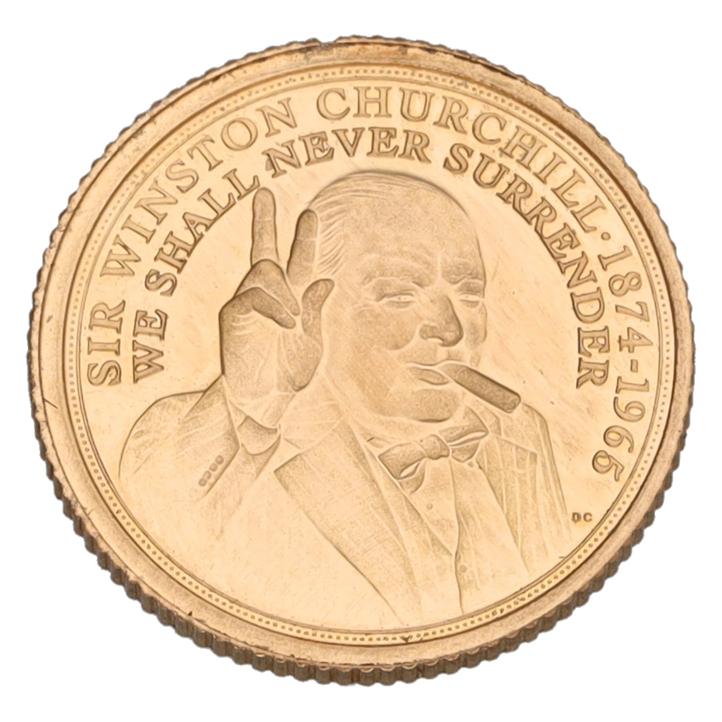 22ct Gold Sir Winston Churchill Quarter Sovereign Coin 2020