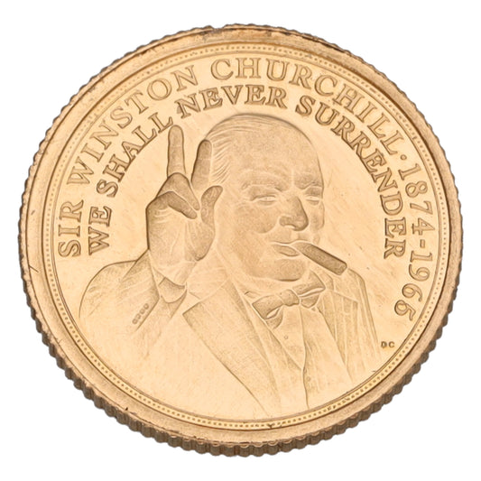 22ct Gold Sir Winston Churchill Quarter Sovereign Coin 2020