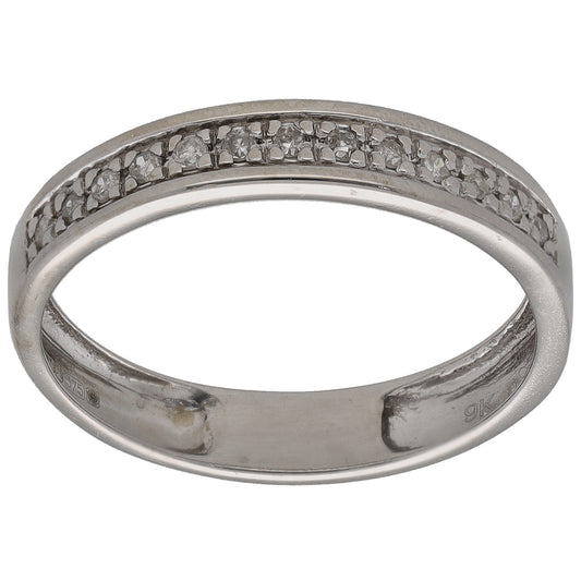 White gold half eternity ring with round diamonds