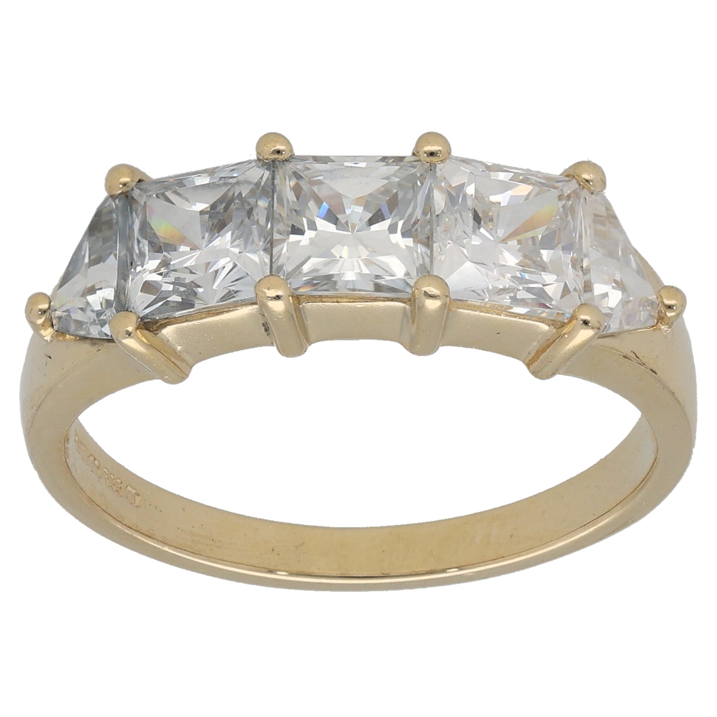 14ct Gold Cubic Zirconia Dress/Cocktail Ring Size R