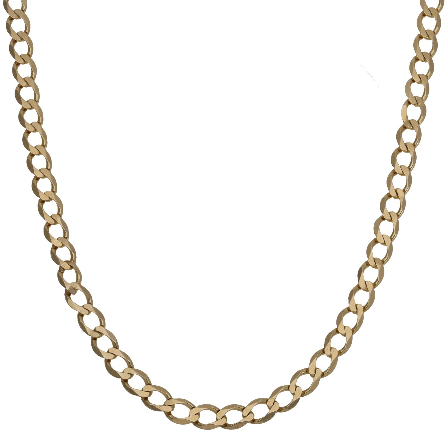 9ct gold chain necklace with chunky oval links, 20-inch length