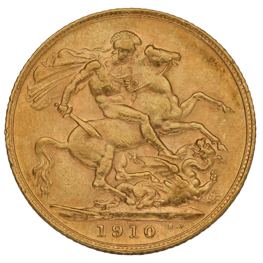 22ct Gold King Edward VII Full Sovereign Coin 1910