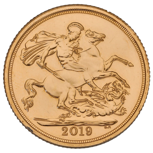 22ct Gold Queen Elizabeth II Full Sovereign Coin 2019