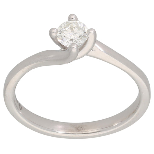 18ct White Gold 0.25ct Diamond Solitaire Ring Size K