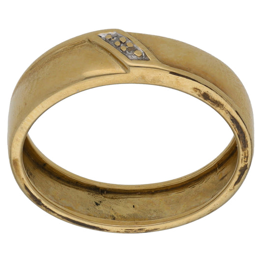 9ct Gold 0.01ct Diamond Alternative Ring Size M