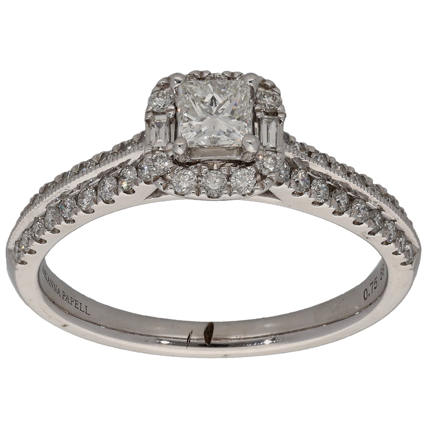 14ct White Gold 0.75ct Diamond Dress/Cocktail Ring Size P