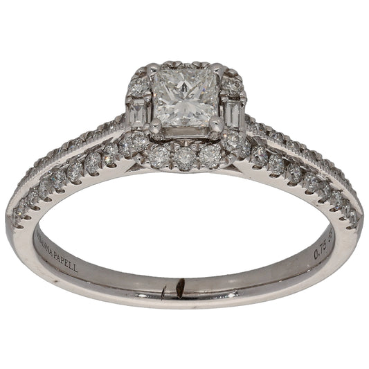 14ct White Gold 0.75ct Diamond Dress/Cocktail Ring Size P