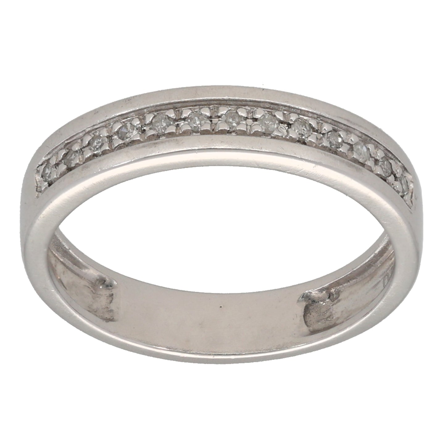 9ct White Gold 0.10ct Diamond Half Eternity Ring Size K