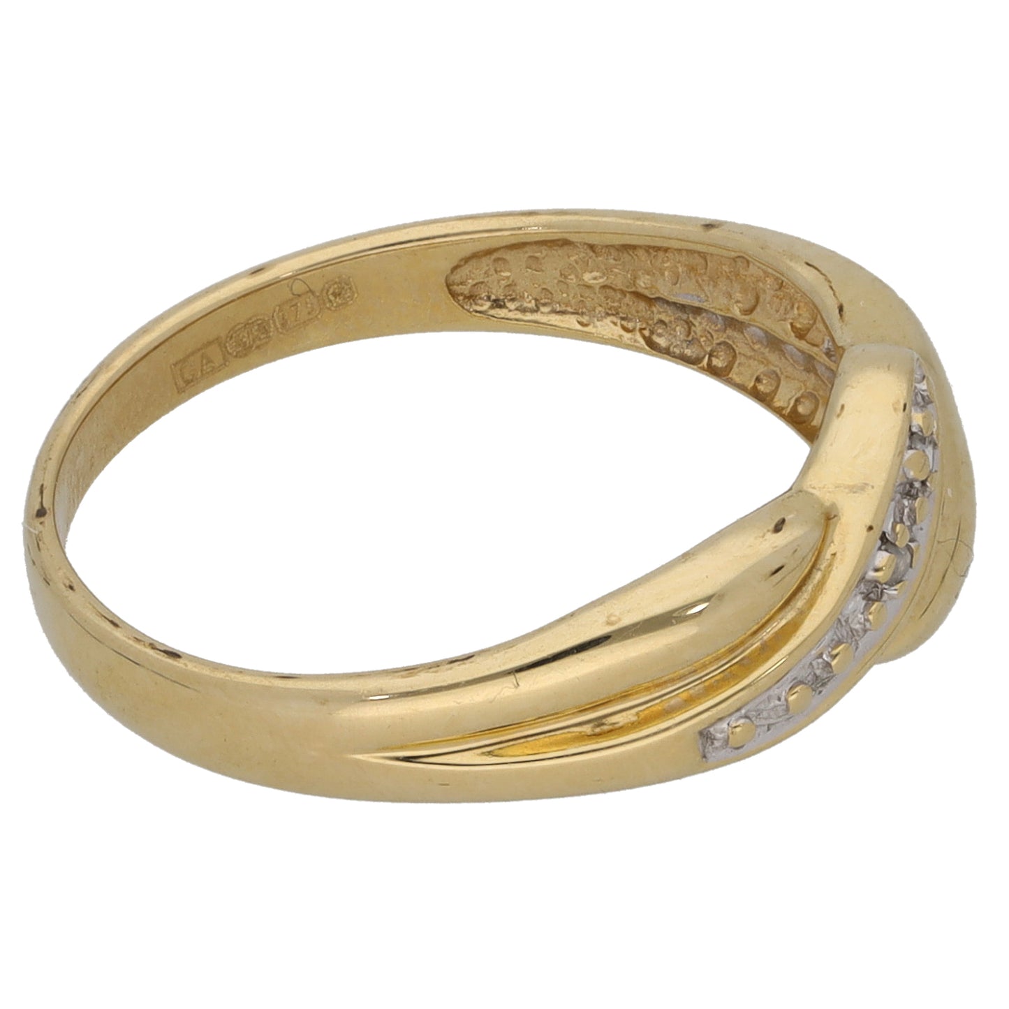 9ct Gold 0.015ct Diamond Alternative Ring Size M