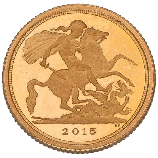 22ct Gold Queen Elizabeth II Quarter Sovereign Coin 2015