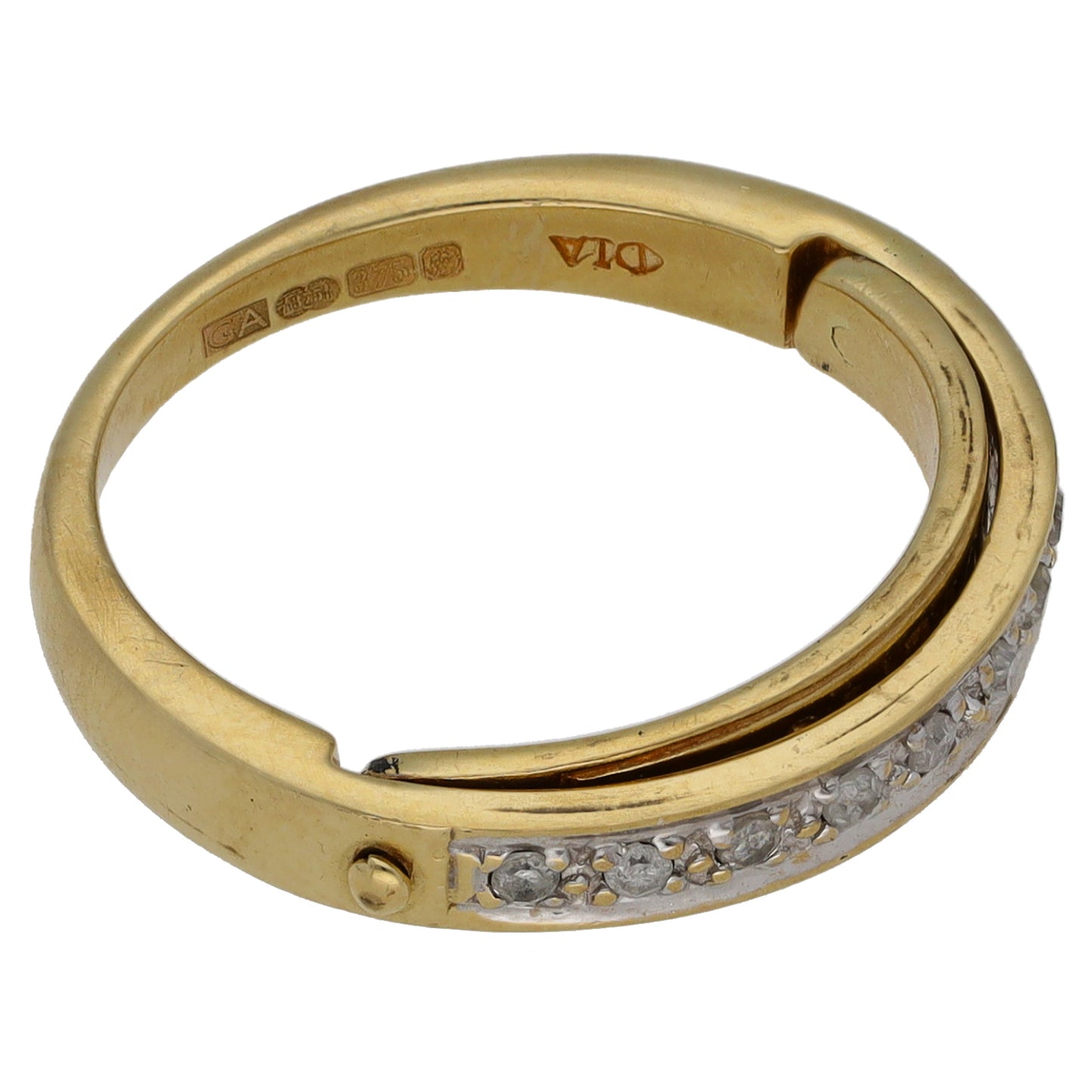 9ct Gold 0.10ct Diamond Half Eternity Ring Size M