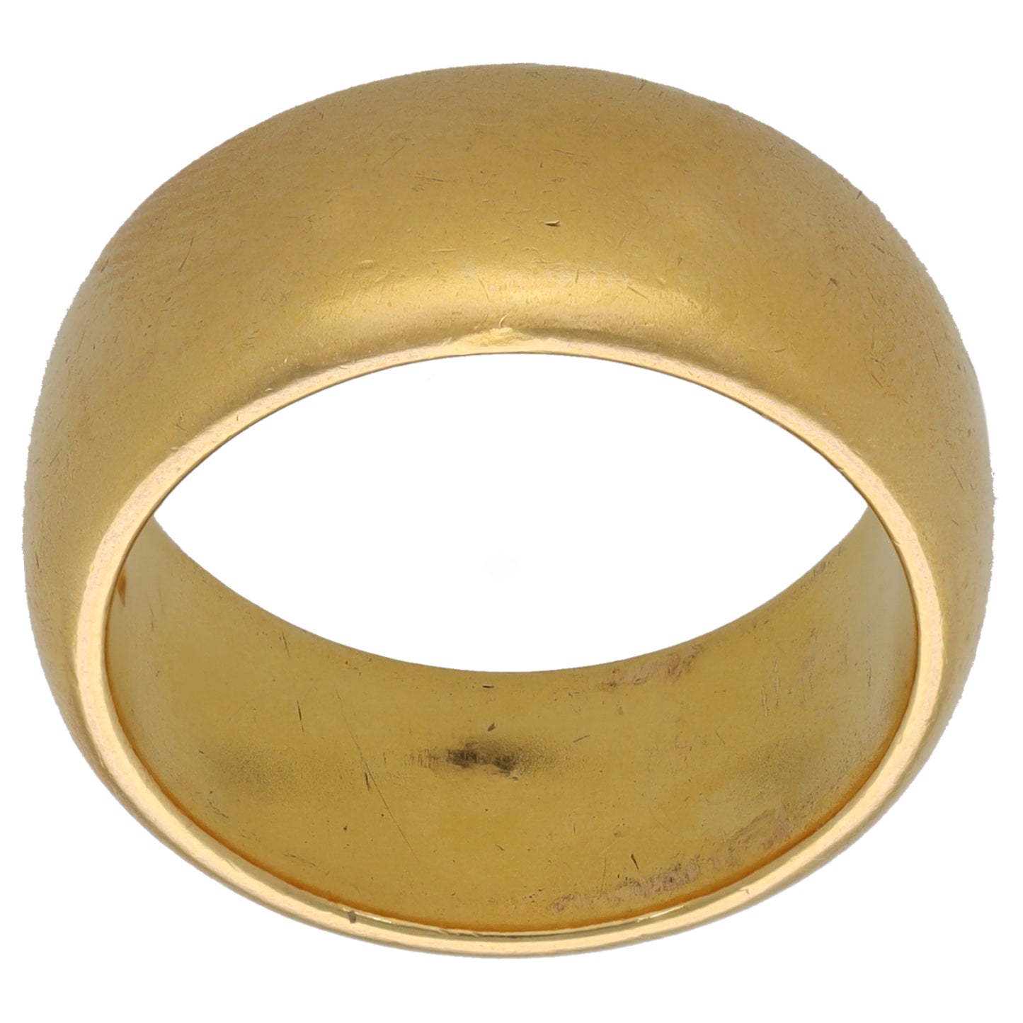 Plain 22ct gold wedding ring, smooth band with rounded edges