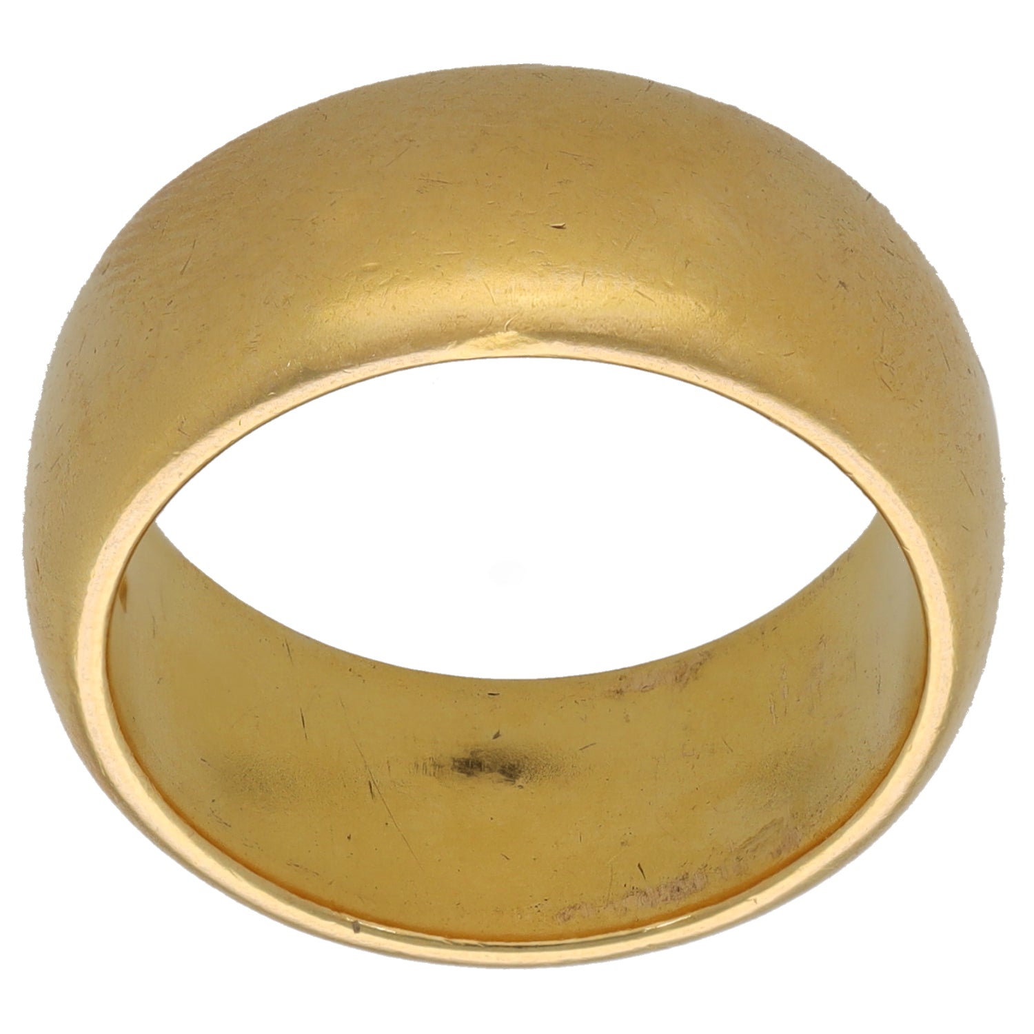 Plain 22ct gold wedding ring, smooth band with rounded edges