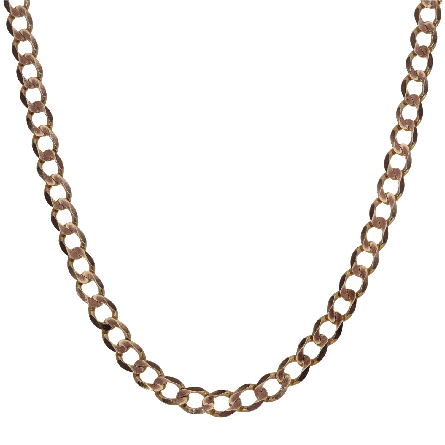 9ct gold curb chain necklace with oval links