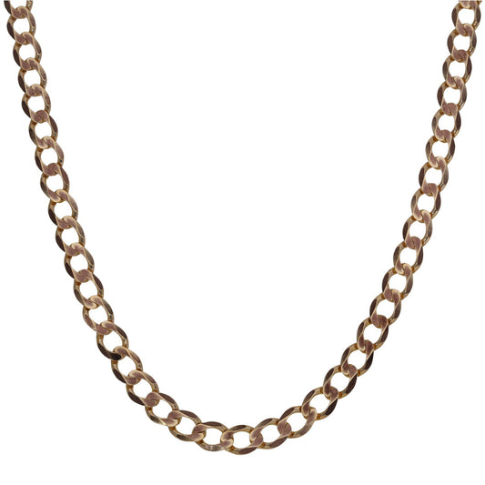 9ct gold curb chain necklace with oval links