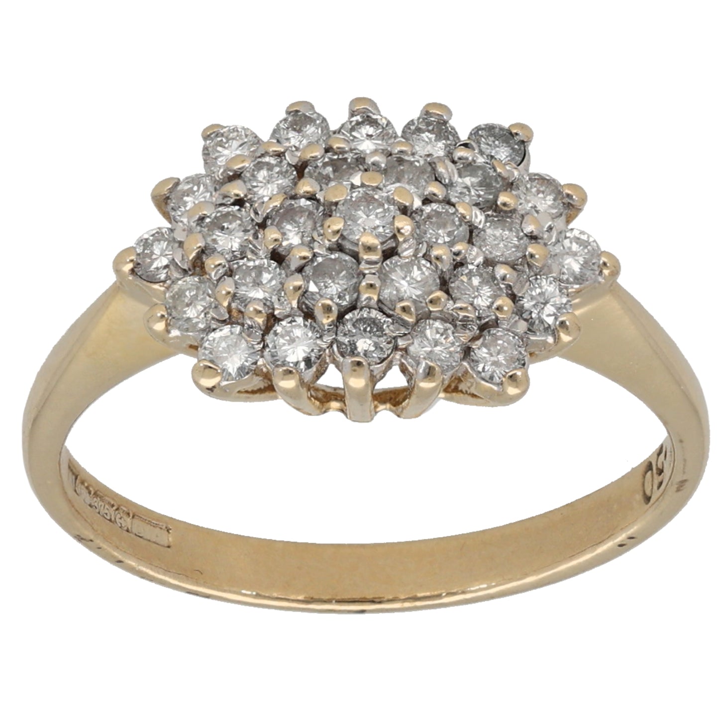 9ct Gold 0.50ct Diamond Cluster Ring Size M