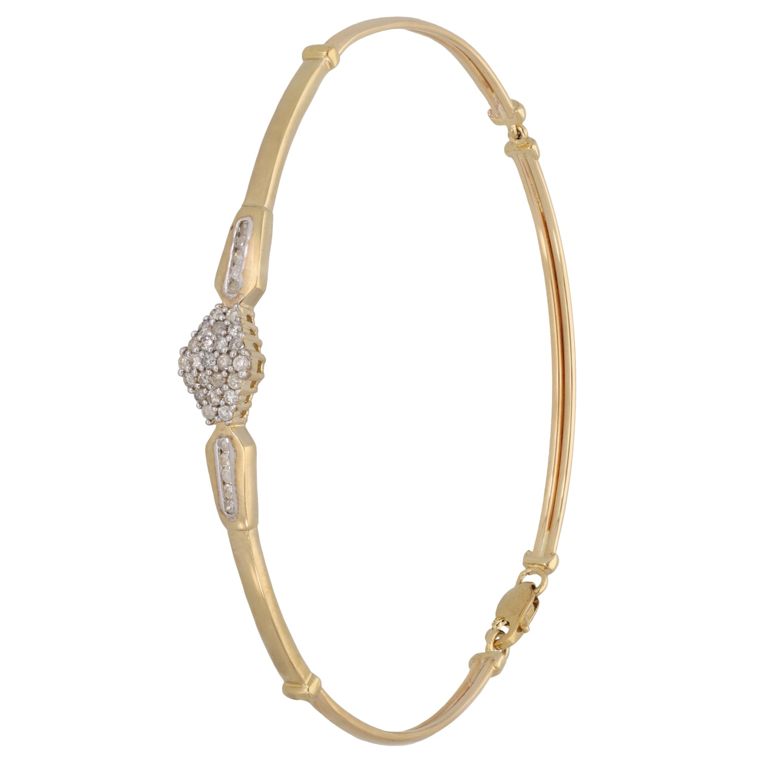 New 9ct Gold 0.48ct Diamond Clasp Bangle | H&T