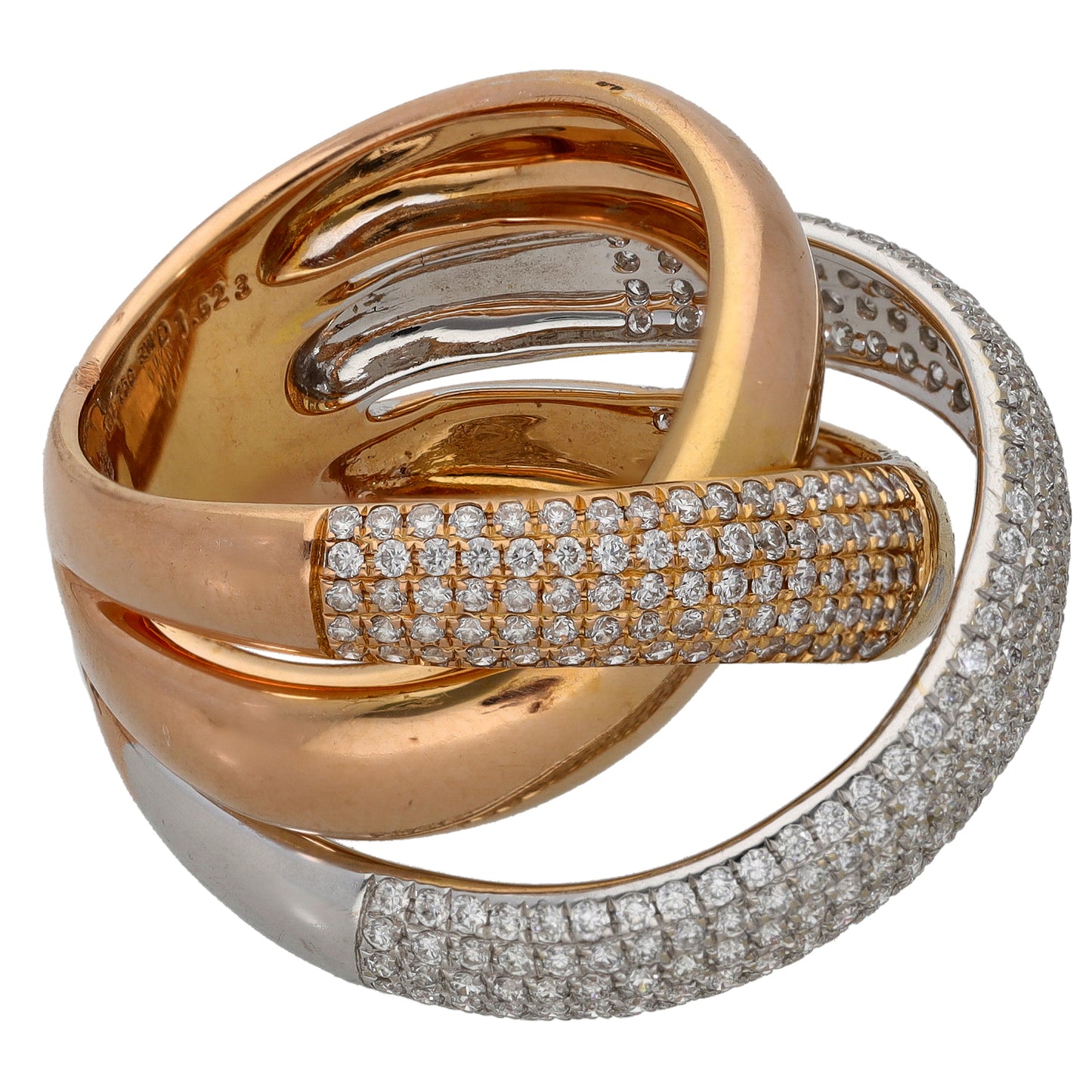 18ct Bicolour Gold 1.62ct Diamond Dress/Cocktail Ring Size O