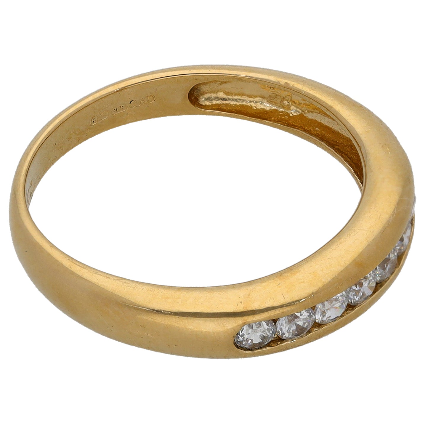 14ct Gold Cubic Zirconia Half Eternity Ring Size P