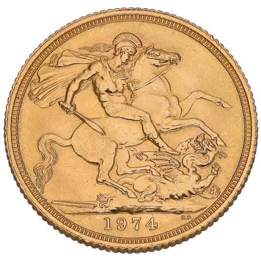 22ct Gold Queen Elizabeth II Full Sovereign Coin 1974