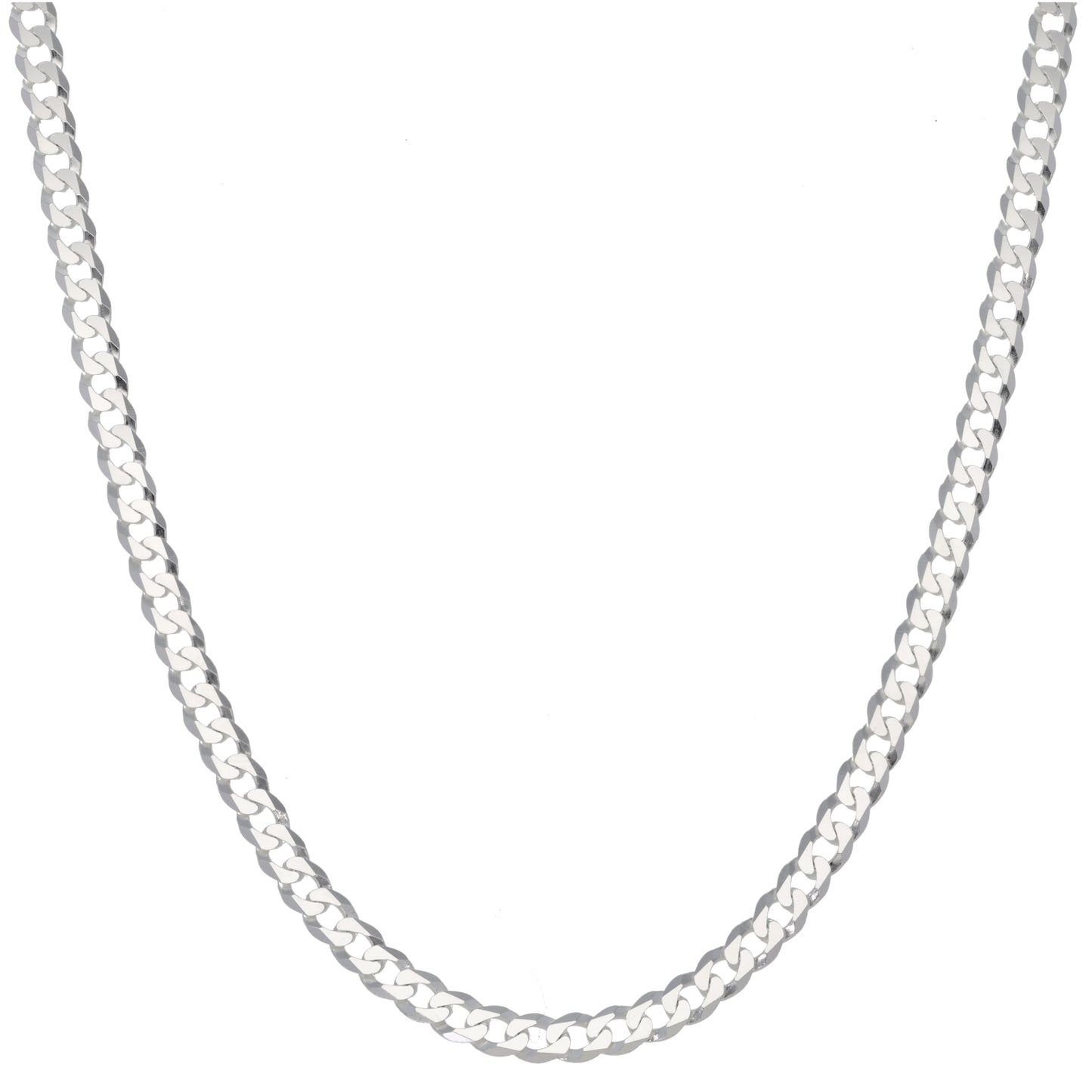 New Sterling Silver Flat Curb Chain 22"