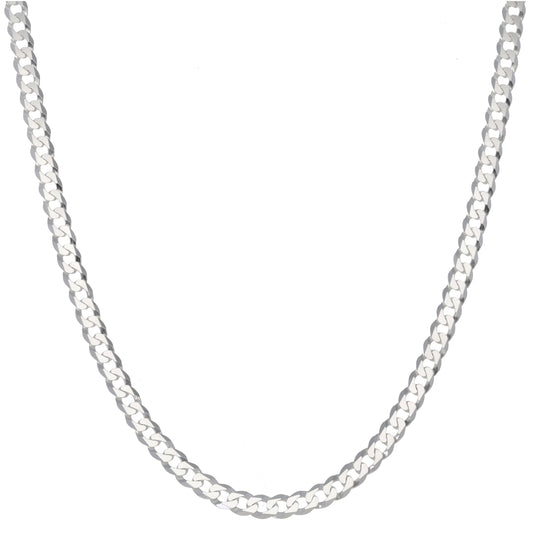 New Sterling Silver Flat Curb Chain 22"