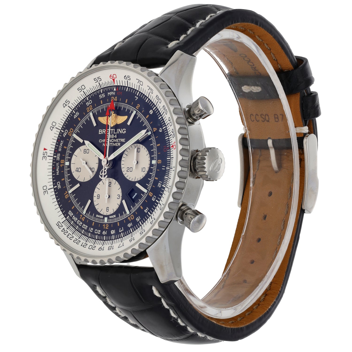 Breitling Navitimer GMT AB0441 48mm Stainless Steel Watch H T