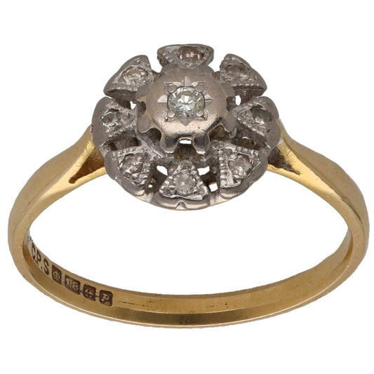 18ct Gold 0.11ct Diamond Dress/Cocktail Ring Size P