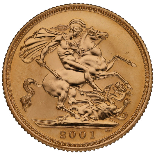 22ct Gold Queen Elizabeth II Full Sovereign Coin 2001