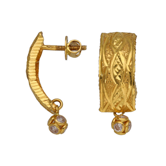 22ct Gold Cubic Zirconia Drop Earrings