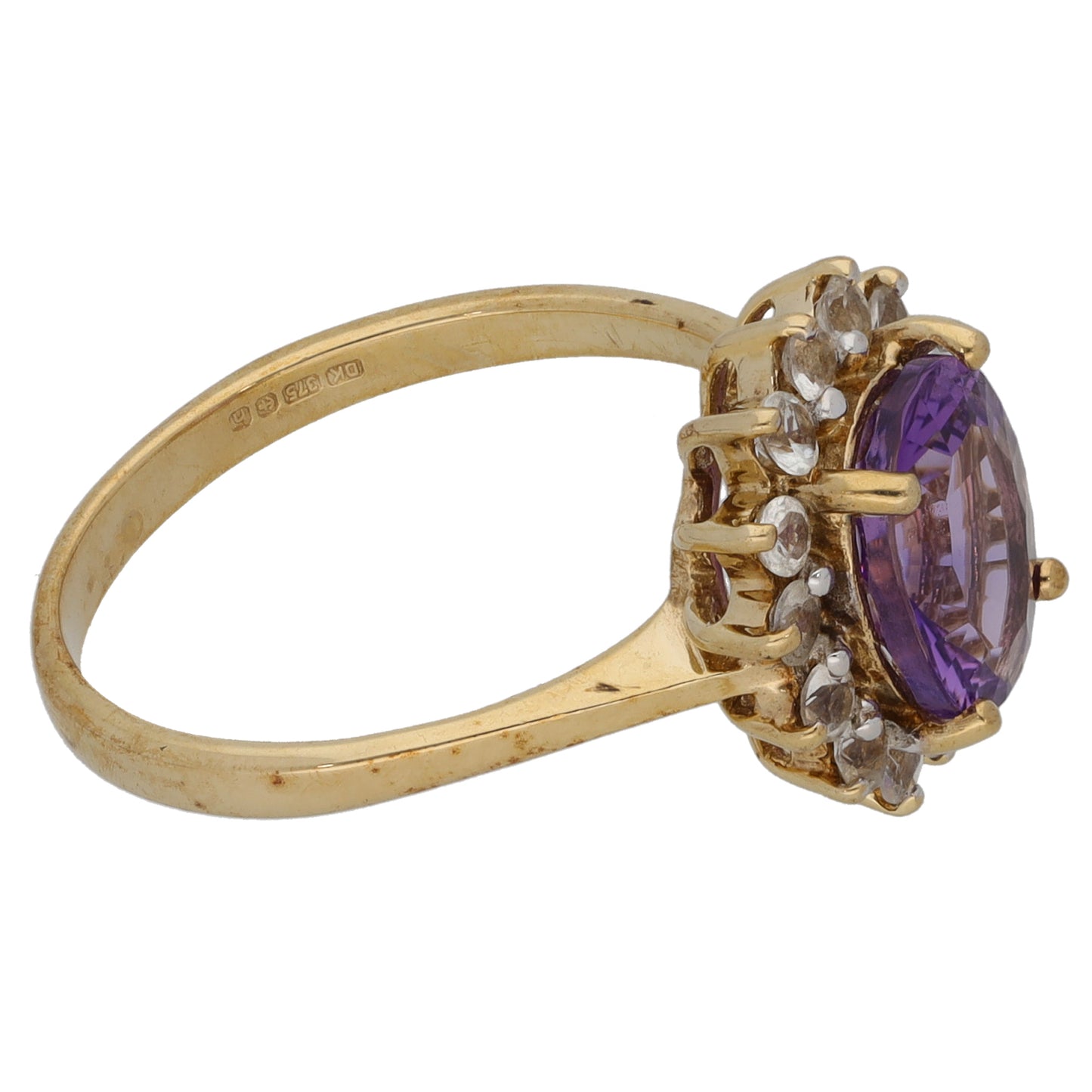 9ct Gold Amethyst & Topaz Dress/Cocktail Ring Size N