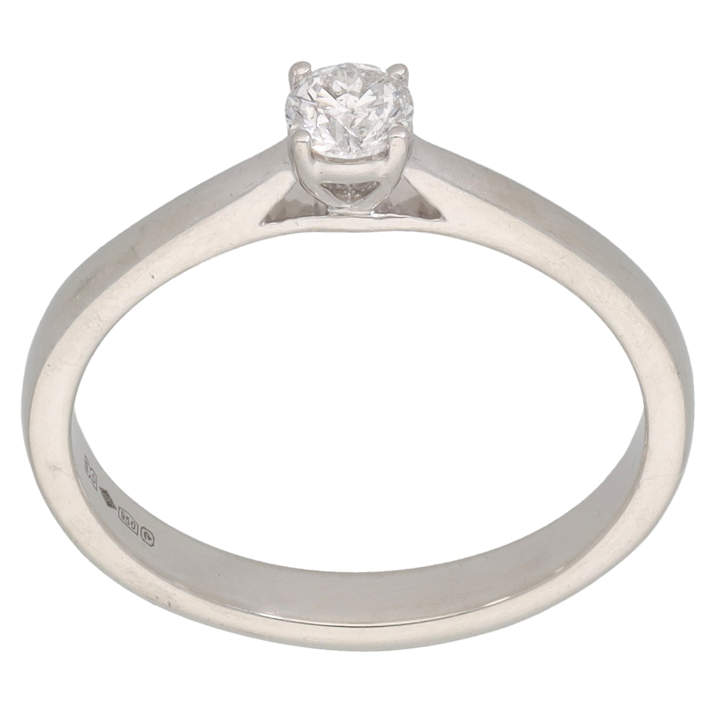Platinum 0.18ct Diamond Solitaire Ring Size N
